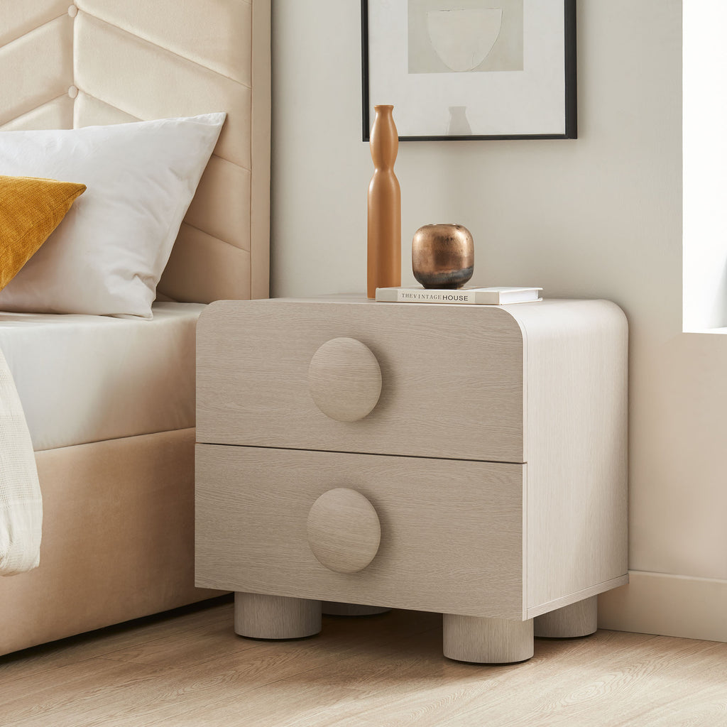 Sonnet 2-Drawer Nightstand - Ash