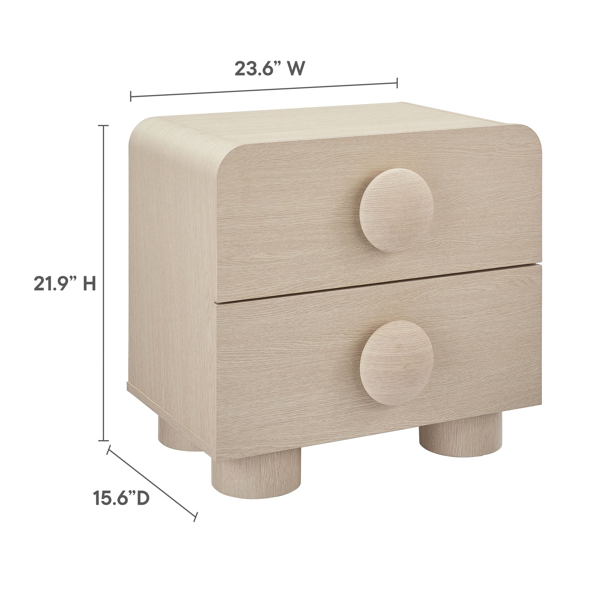 Sonnet 2-Drawer Nightstand - Ash