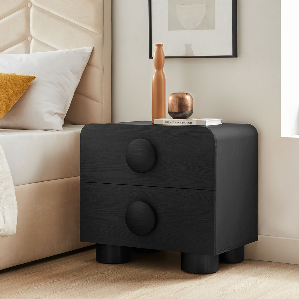 Sonnet 2-Drawer Nightstand - Black