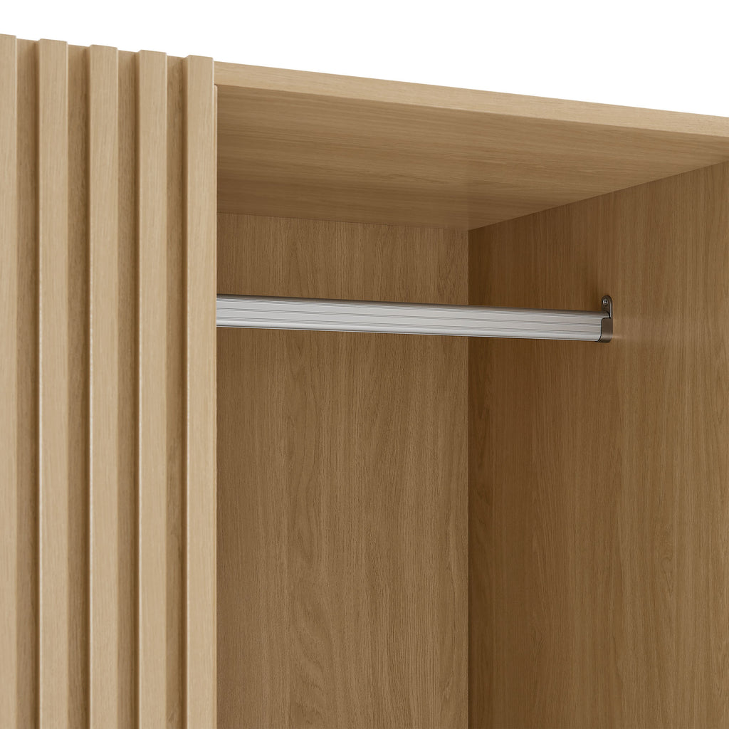 Render 2-Door Wardrobe Closet - Oak