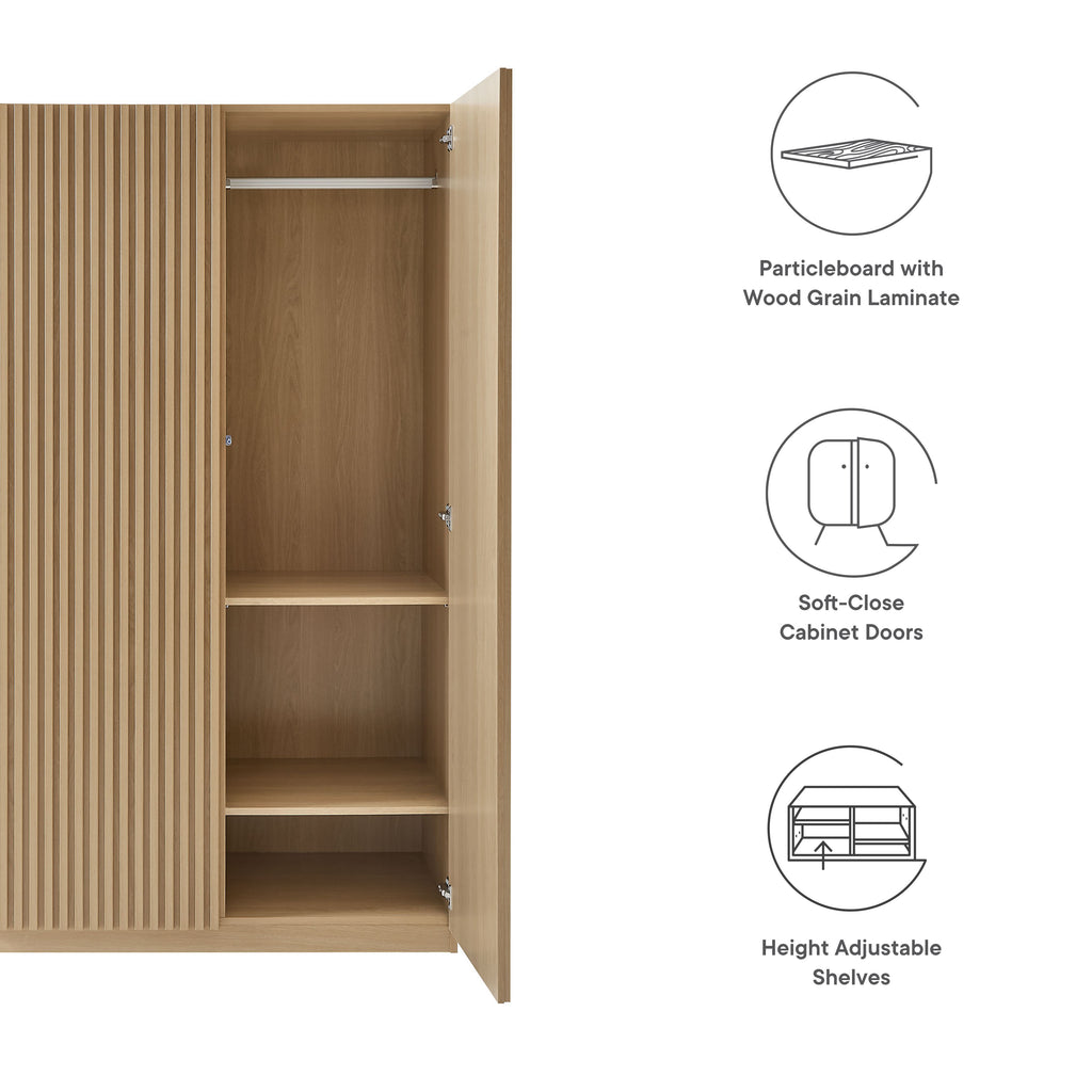Render 2-Door Wardrobe Closet - Oak