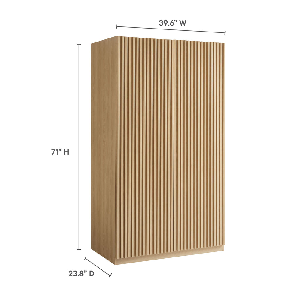 Render 2-Door Wardrobe Closet - Oak