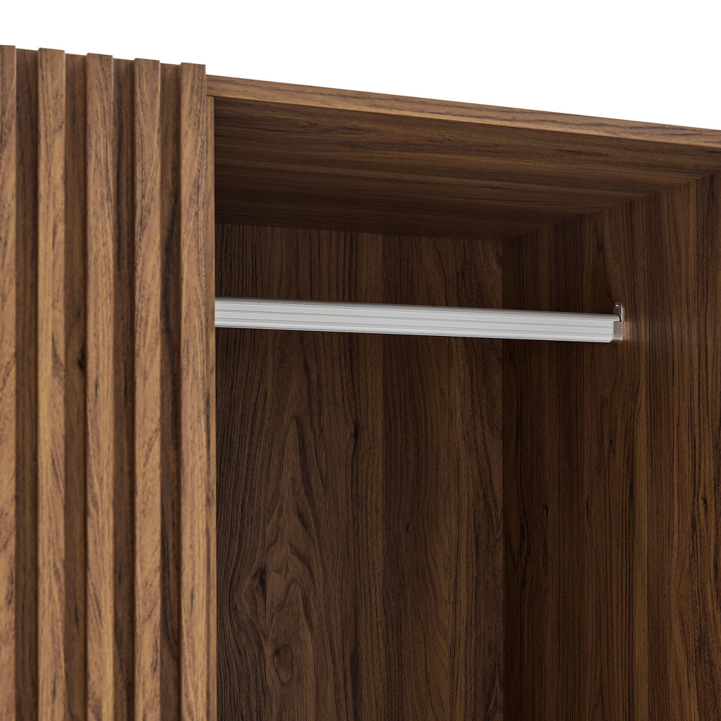 Render 2-Door Wardrobe Closet - Walnut