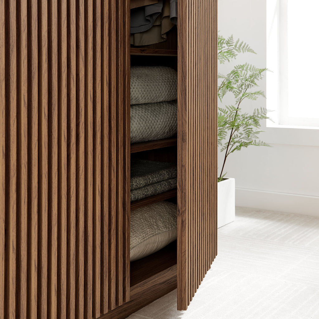 Render 2-Door Wardrobe Closet - Walnut