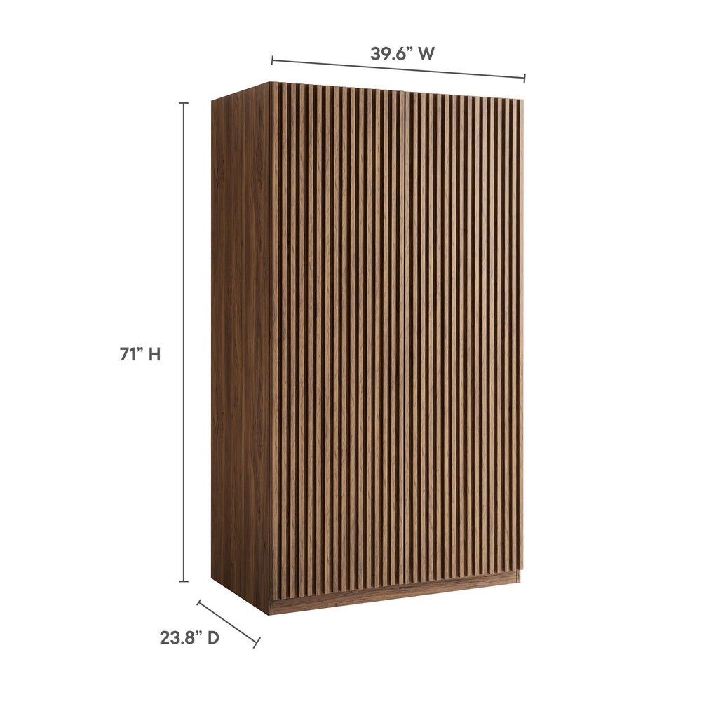 Render 2-Door Wardrobe Closet - Walnut