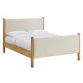 Maven Full Size Fabric Upholstered Platform Bed - Ivory Oak