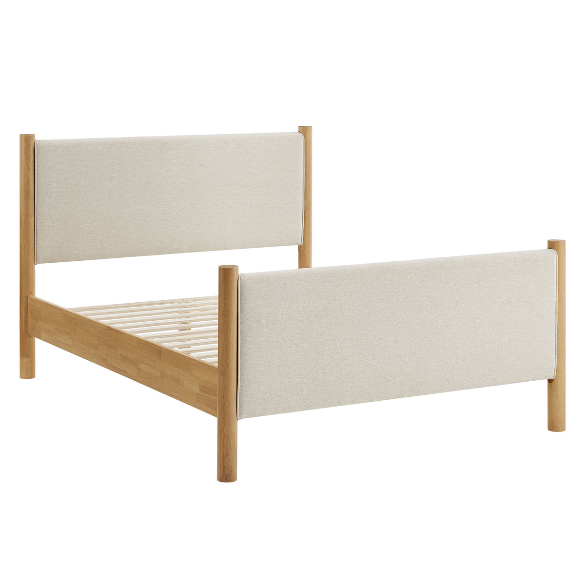 Maven Full Size Fabric Upholstered Platform Bed - Ivory Oak