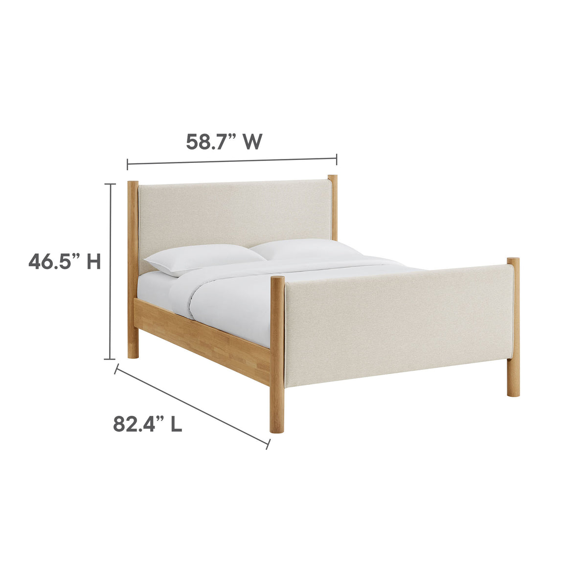 Maven Full Size Fabric Upholstered Platform Bed - Ivory Oak