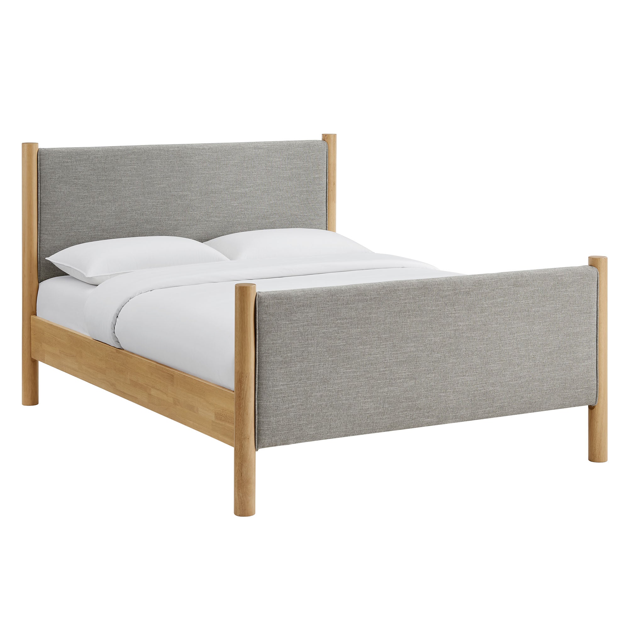 Maven Full Size Fabric Upholstered Platform Bed - Wheat Oak