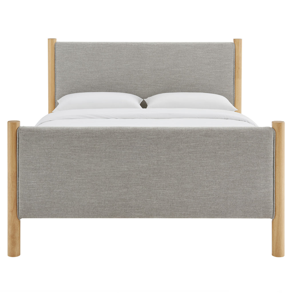 Maven Full Size Fabric Upholstered Platform Bed - Wheat Oak