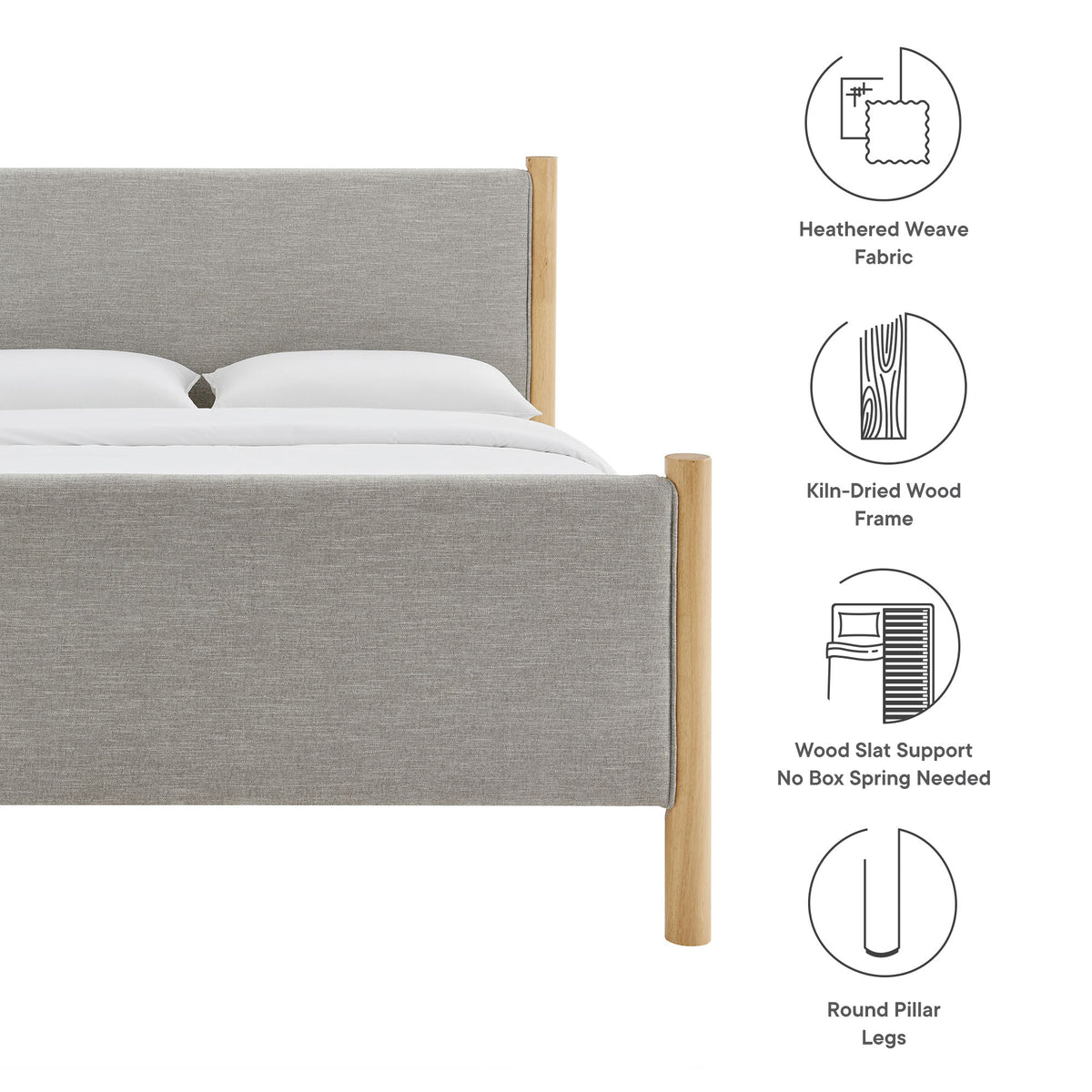 Maven Full Size Fabric Upholstered Platform Bed - Wheat Oak