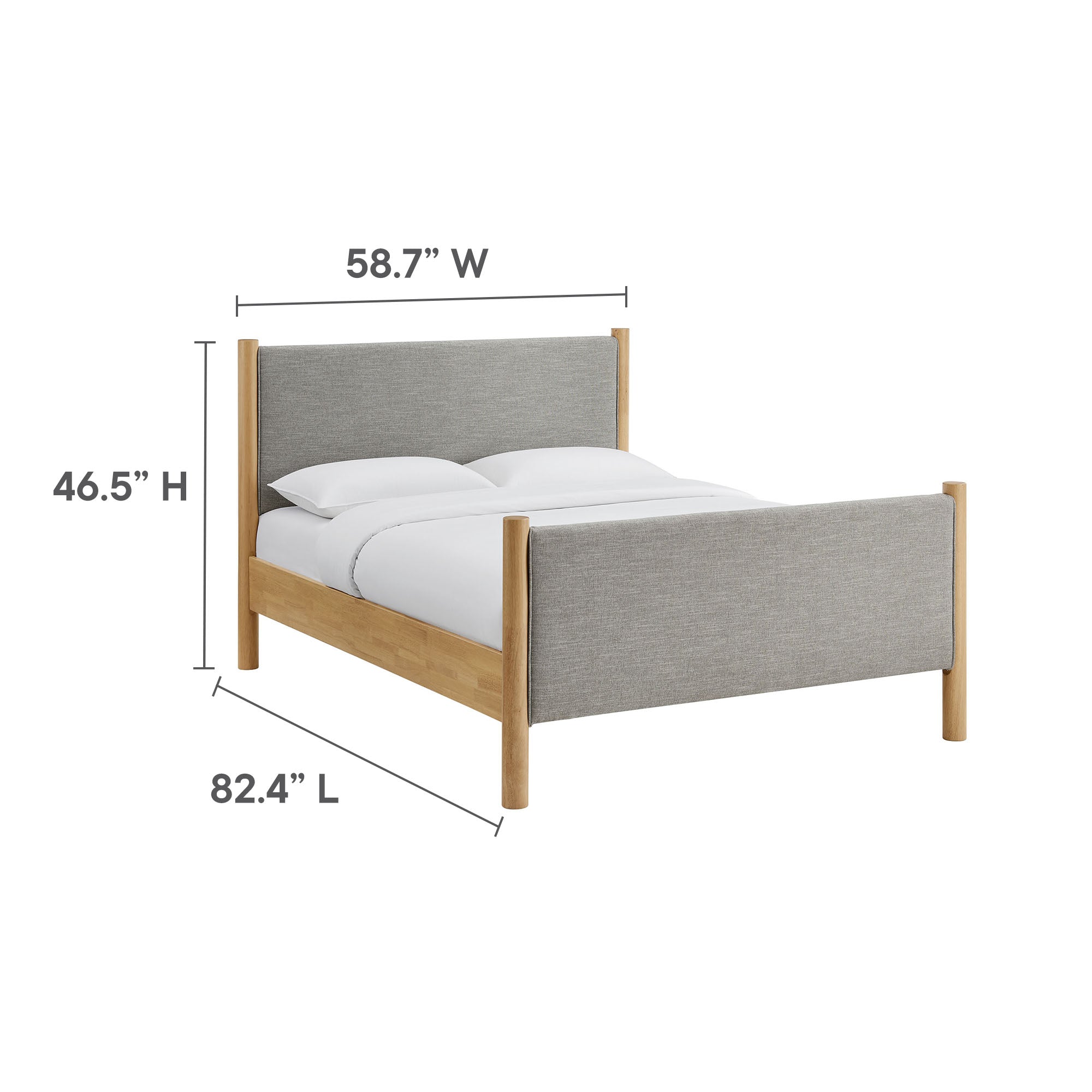 Maven Full Size Fabric Upholstered Platform Bed - Wheat Oak