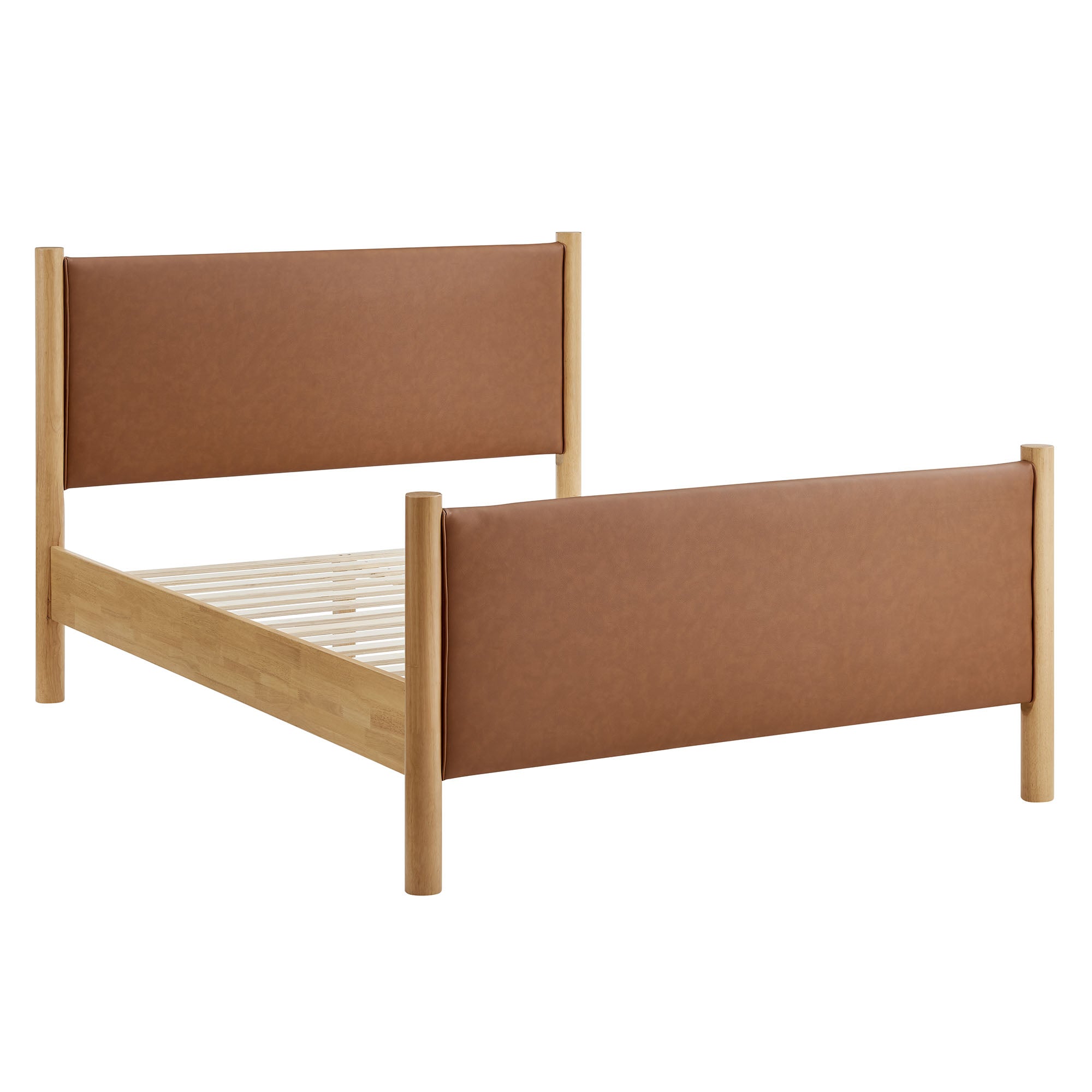 Maven Full Size Vegan Leather Upholstered Platform Bed - Tan Oak
