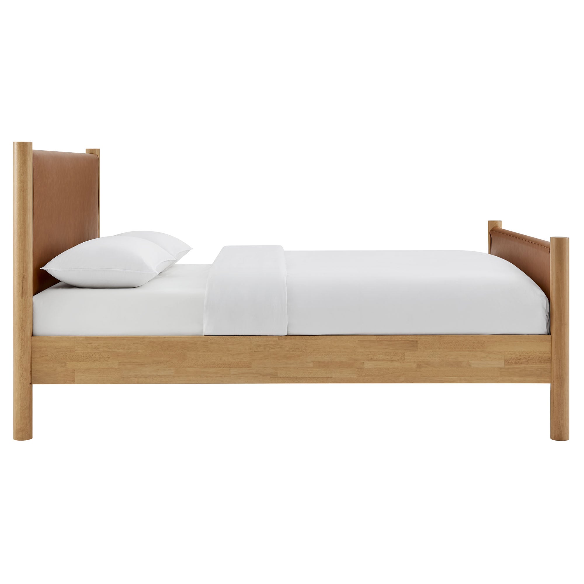 Maven Full Size Vegan Leather Upholstered Platform Bed - Tan Oak