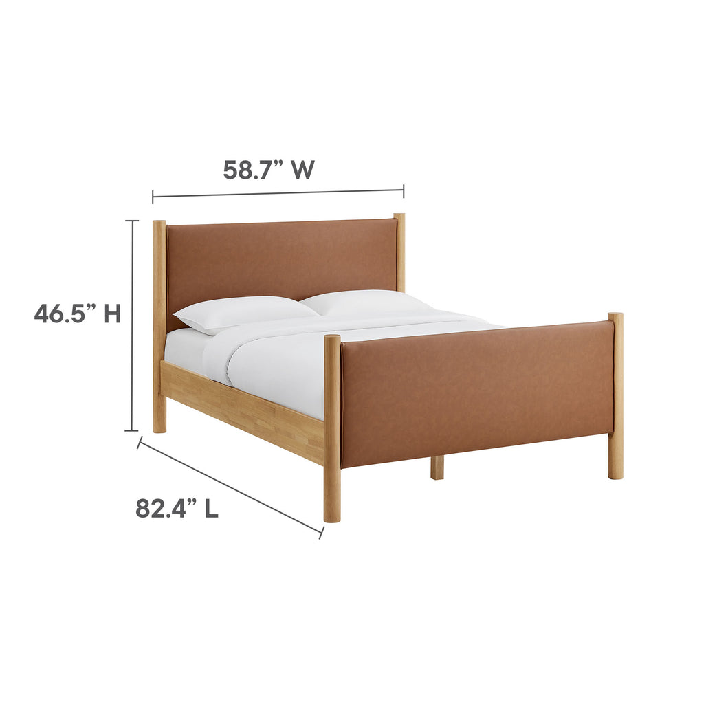 Maven Full Size Vegan Leather Upholstered Platform Bed - Tan Oak