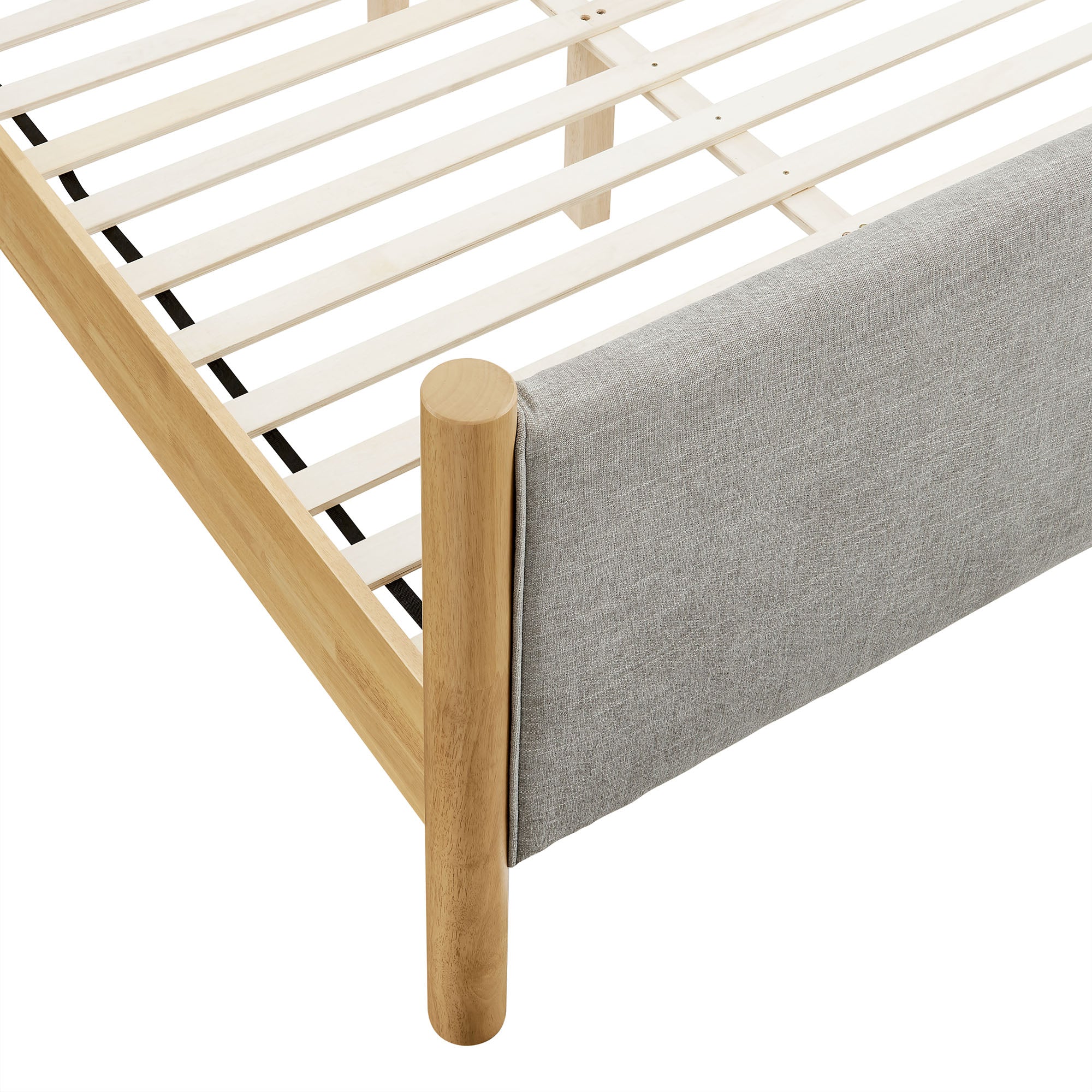 Maven King Size Fabric Upholstered Platform Bed - Wheat Oak