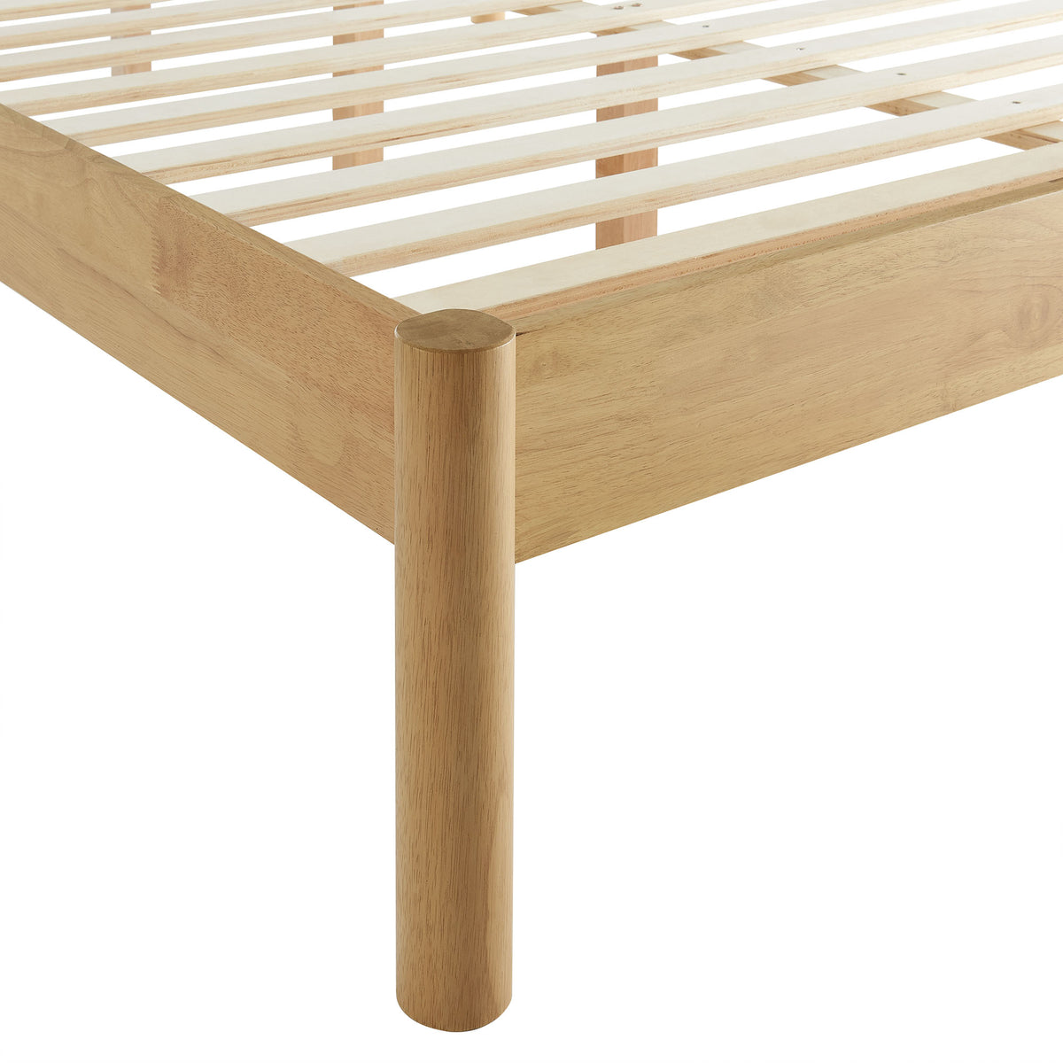 Olea Channel Tufted Boucle Solid Wood King Platform Bed - Feather Oak
