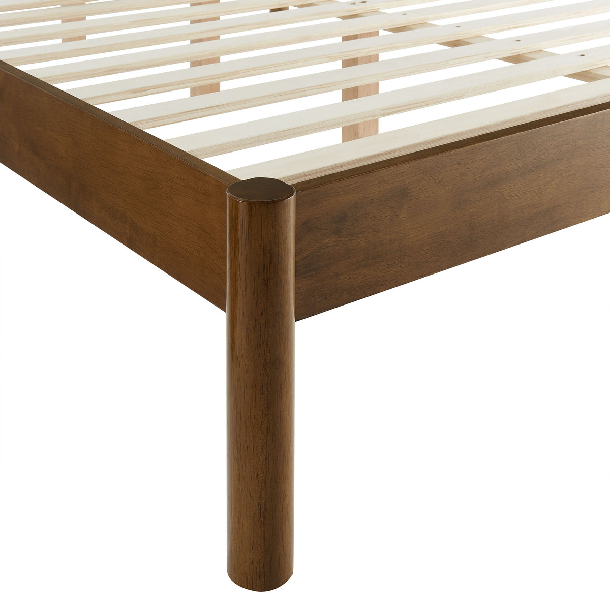 Olea Channel Tufted Boucle Solid Wood King Platform Bed - Feather Walnut