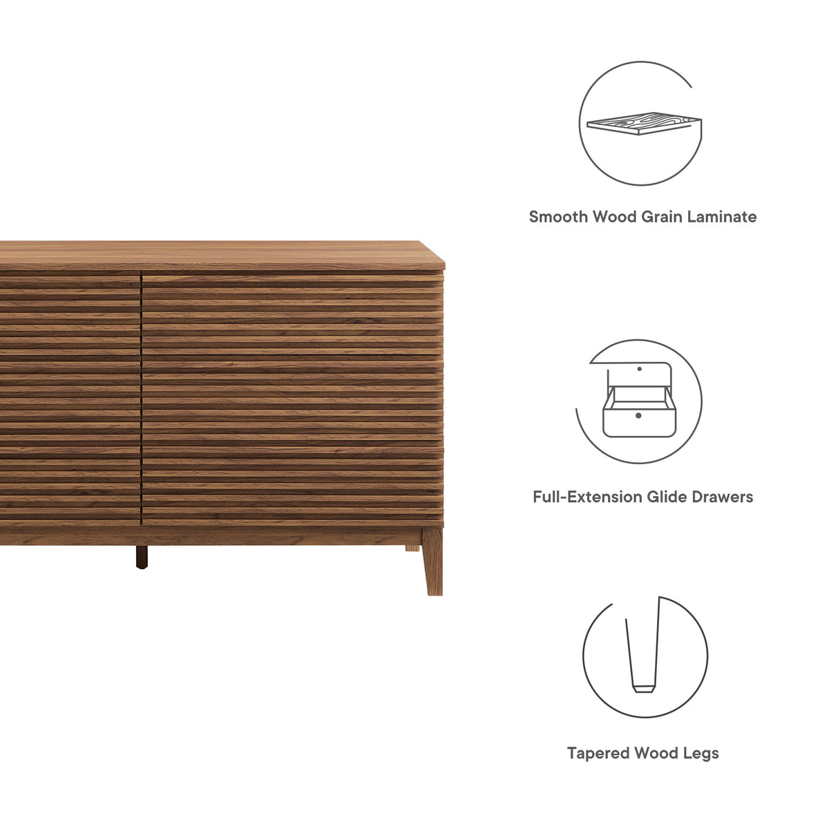 Render 63" 6-Drawer Dresser - Walnut