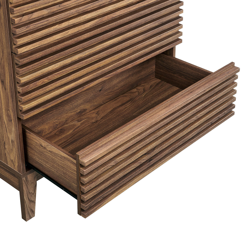 Render Large 3-Drawer Nightstand - Walnut