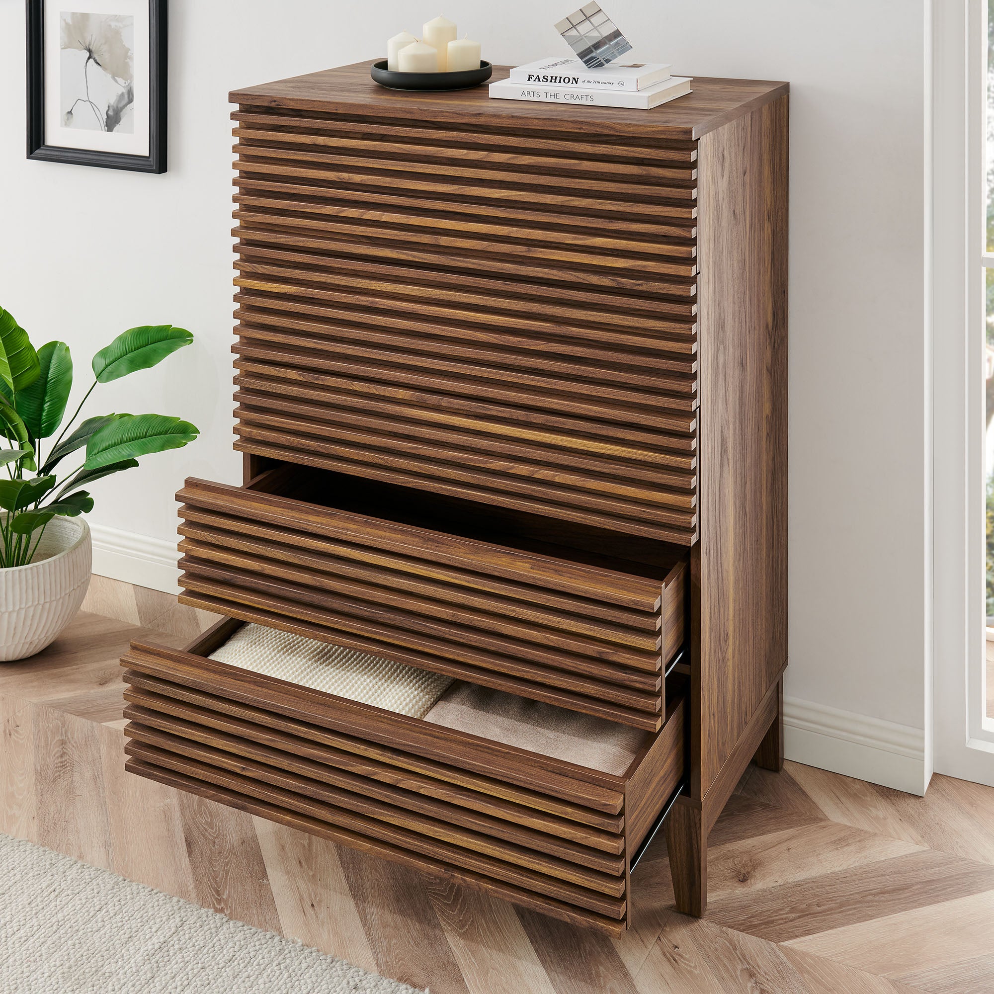 Render 5-Drawer Chest - Walnut