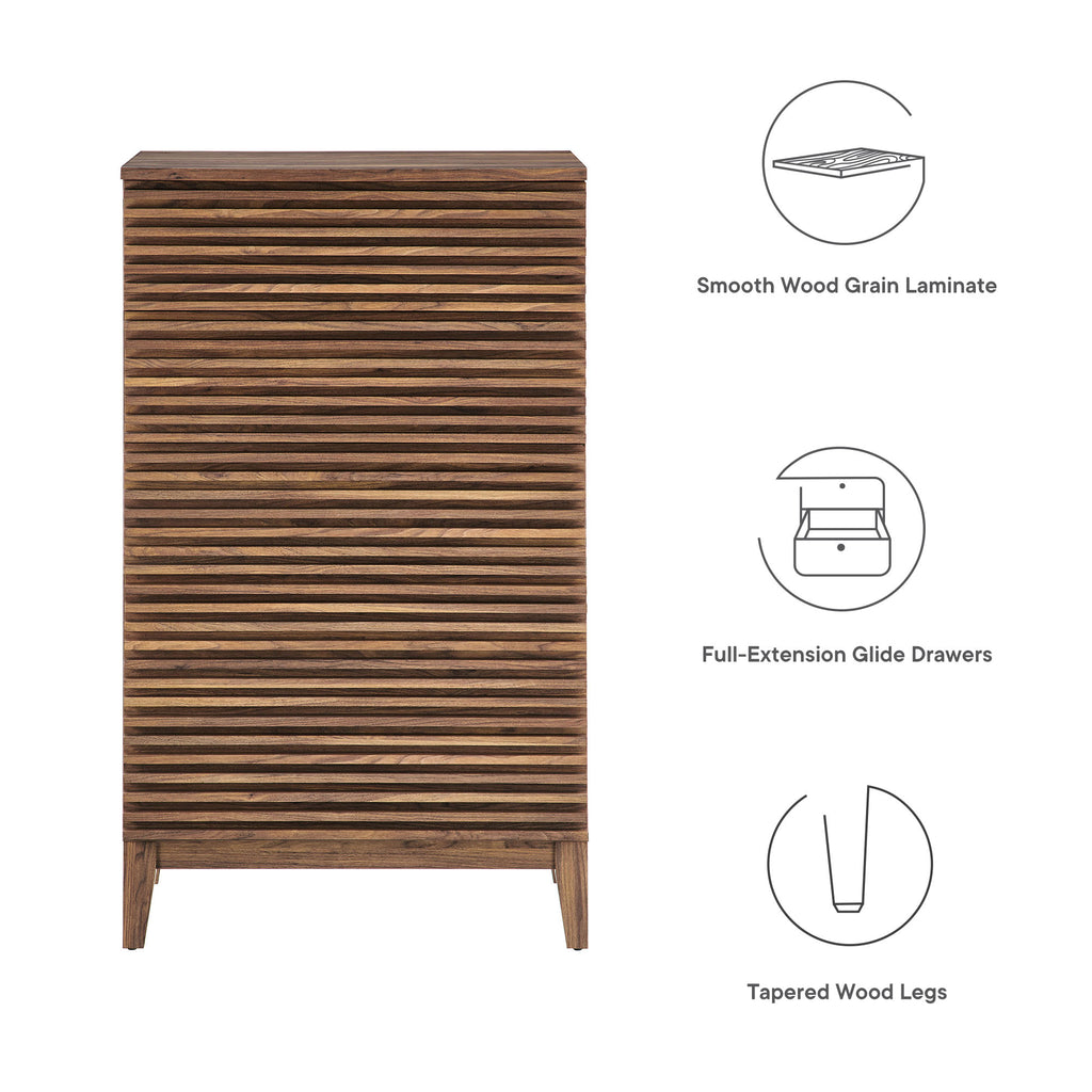 Render 5-Drawer Chest - Walnut