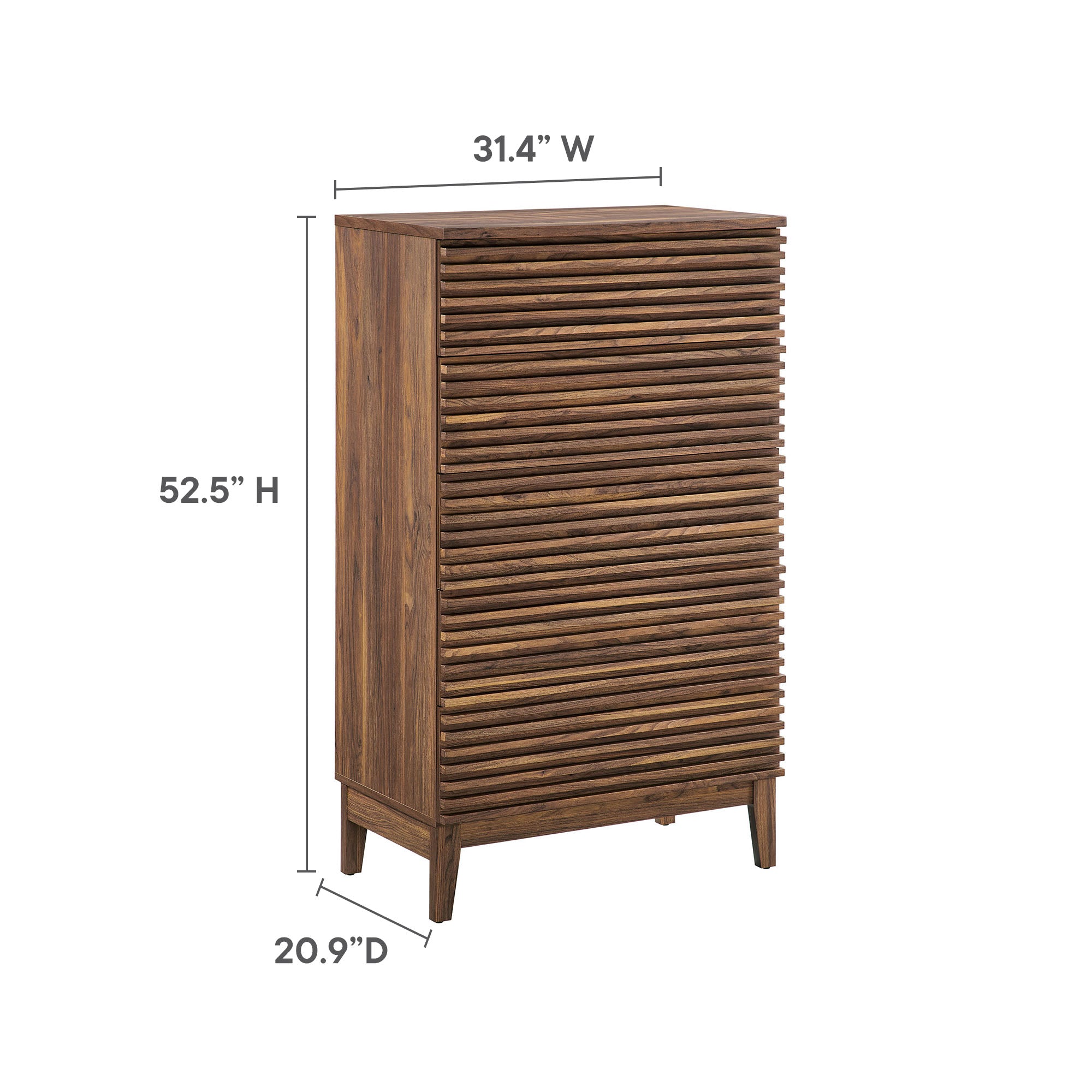Render 5-Drawer Chest - Walnut