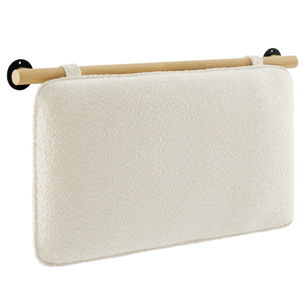 Anela Wall-Mounted Chenille Upholstered Twin Headboard - Cream Natural