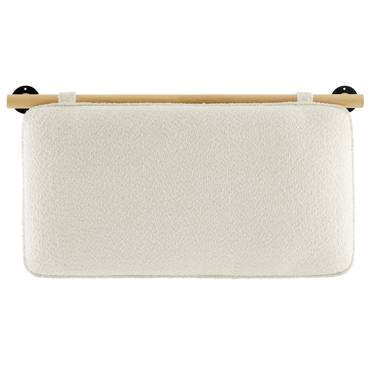 Anela Wall-Mounted Chenille Upholstered Twin Headboard - Cream Natural