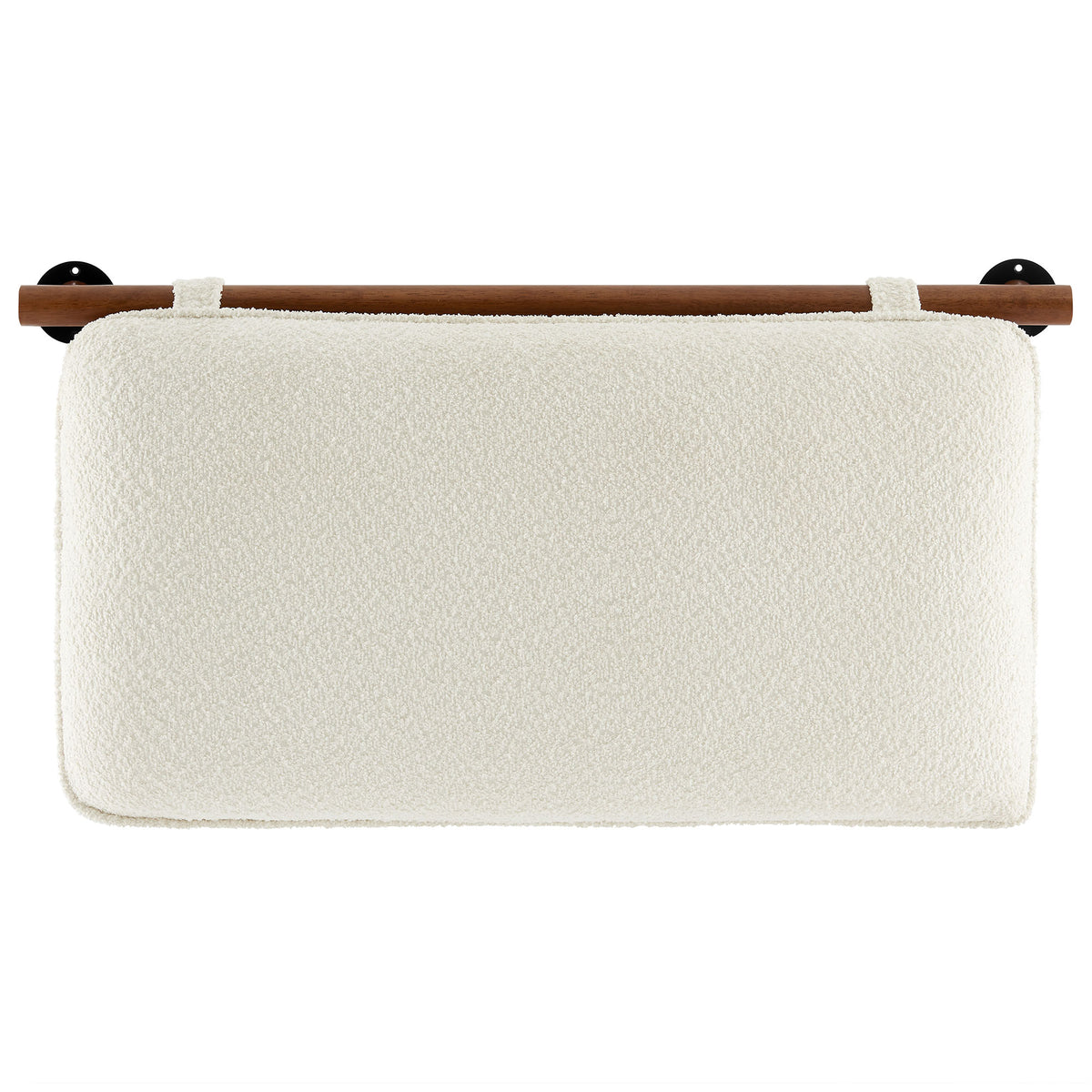 Anela Wall-Mounted Chenille Upholstered Twin Headboard - Cream Walnut