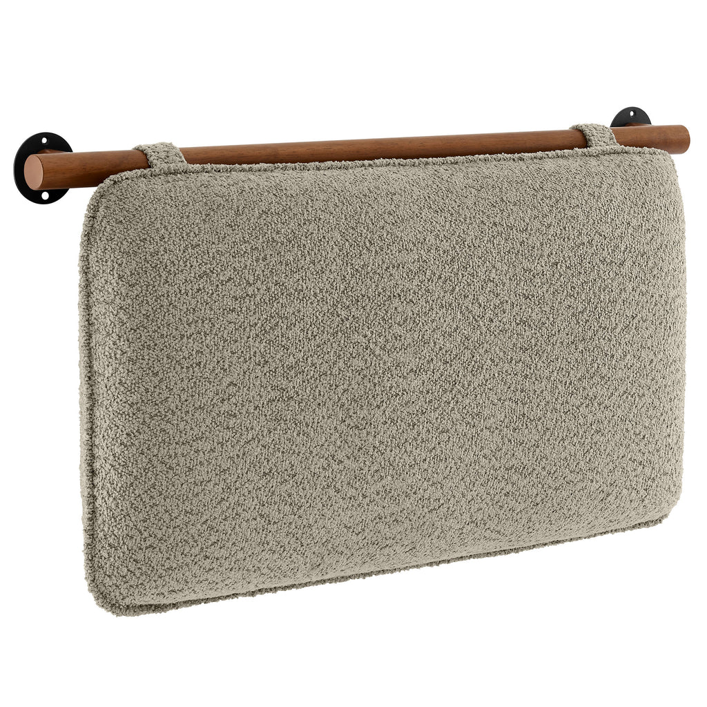 Anela Wall-Mounted Chenille Upholstered Twin Headboard - Oat Walnut