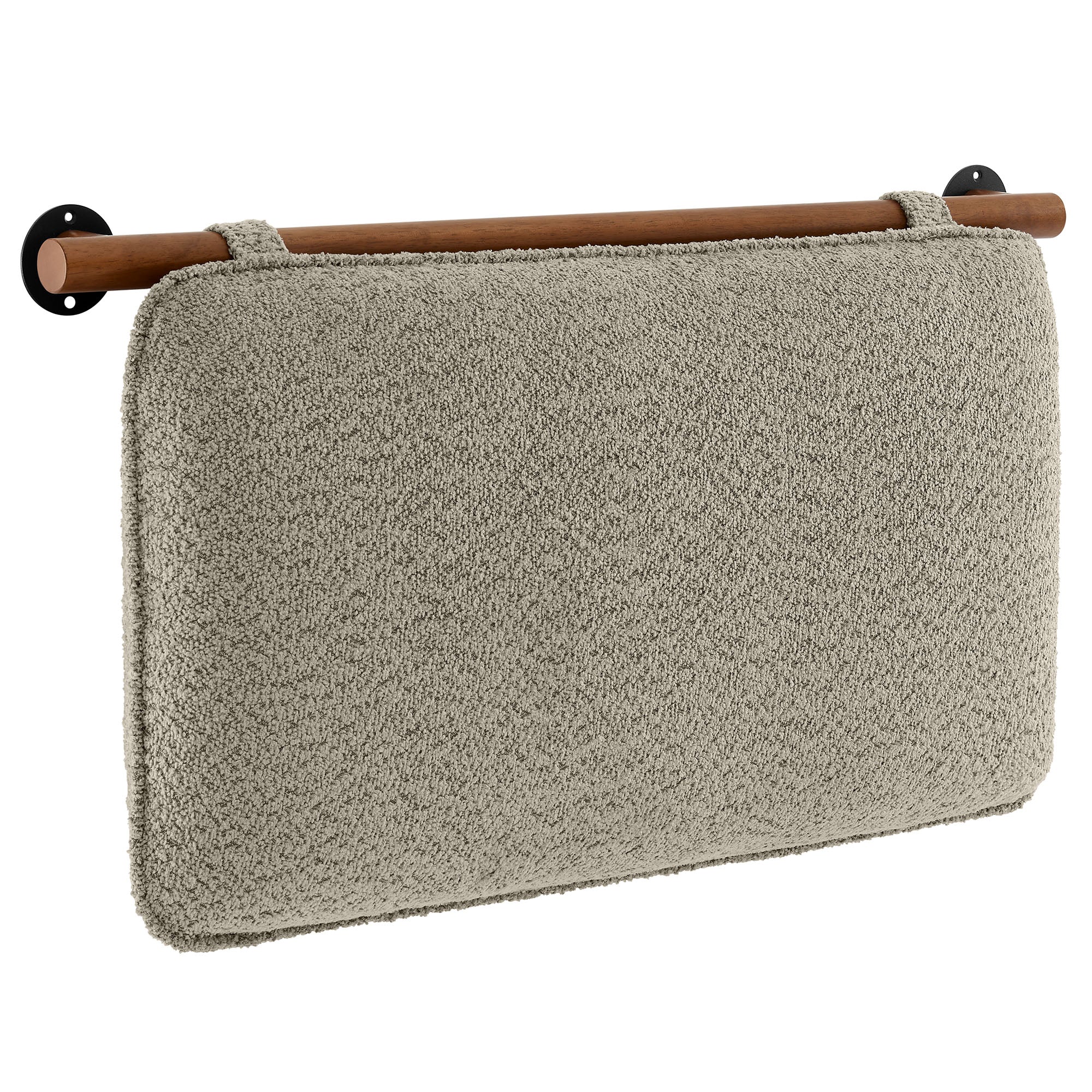 Anela Wall-Mounted Chenille Upholstered Twin Headboard - Oat Walnut