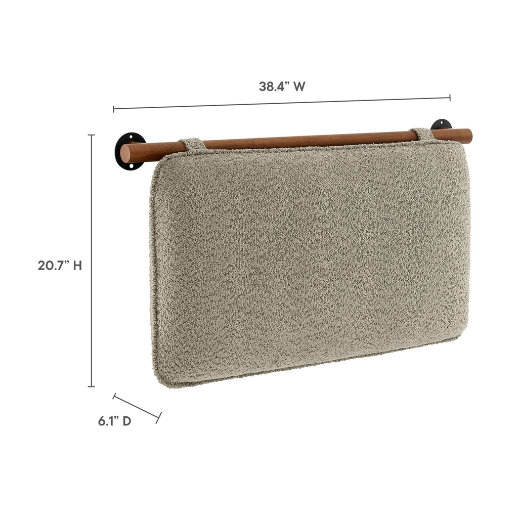 Anela Wall-Mounted Chenille Upholstered Twin Headboard - Oat Walnut