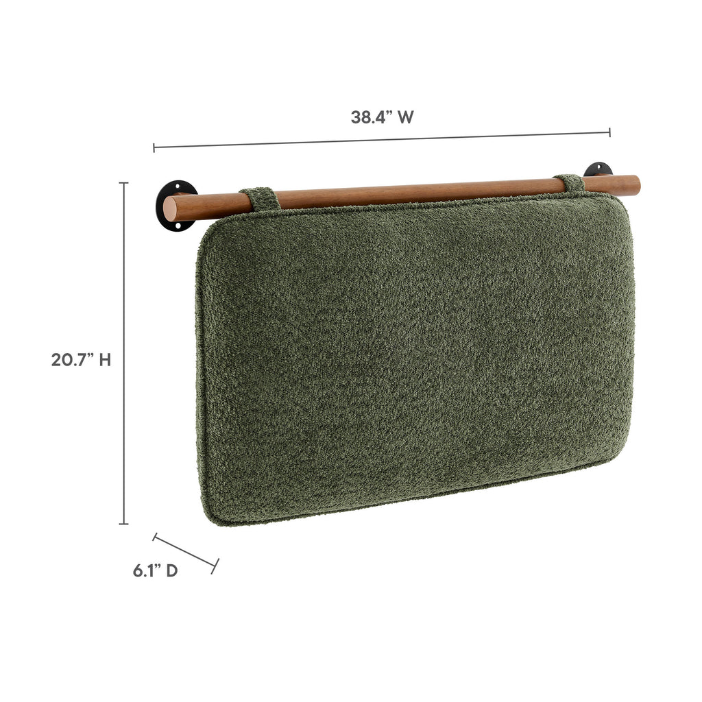 Anela Wall-Mounted Chenille Upholstered Twin Headboard - Sage Walnut