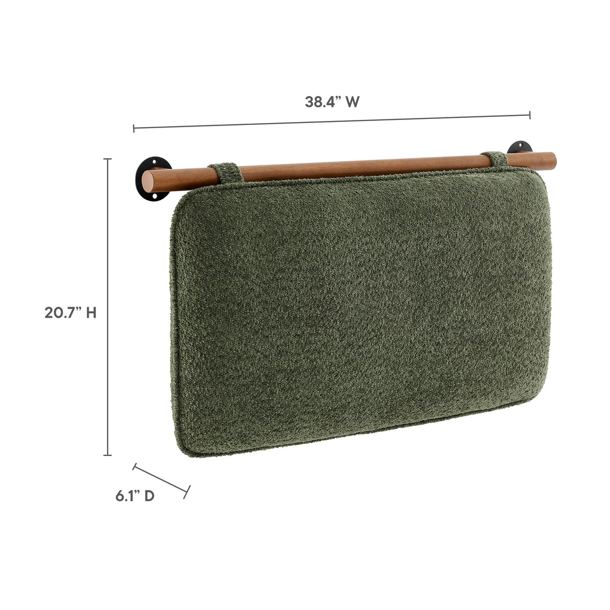 Anela Wall-Mounted Chenille Upholstered Twin Headboard - Sage Walnut