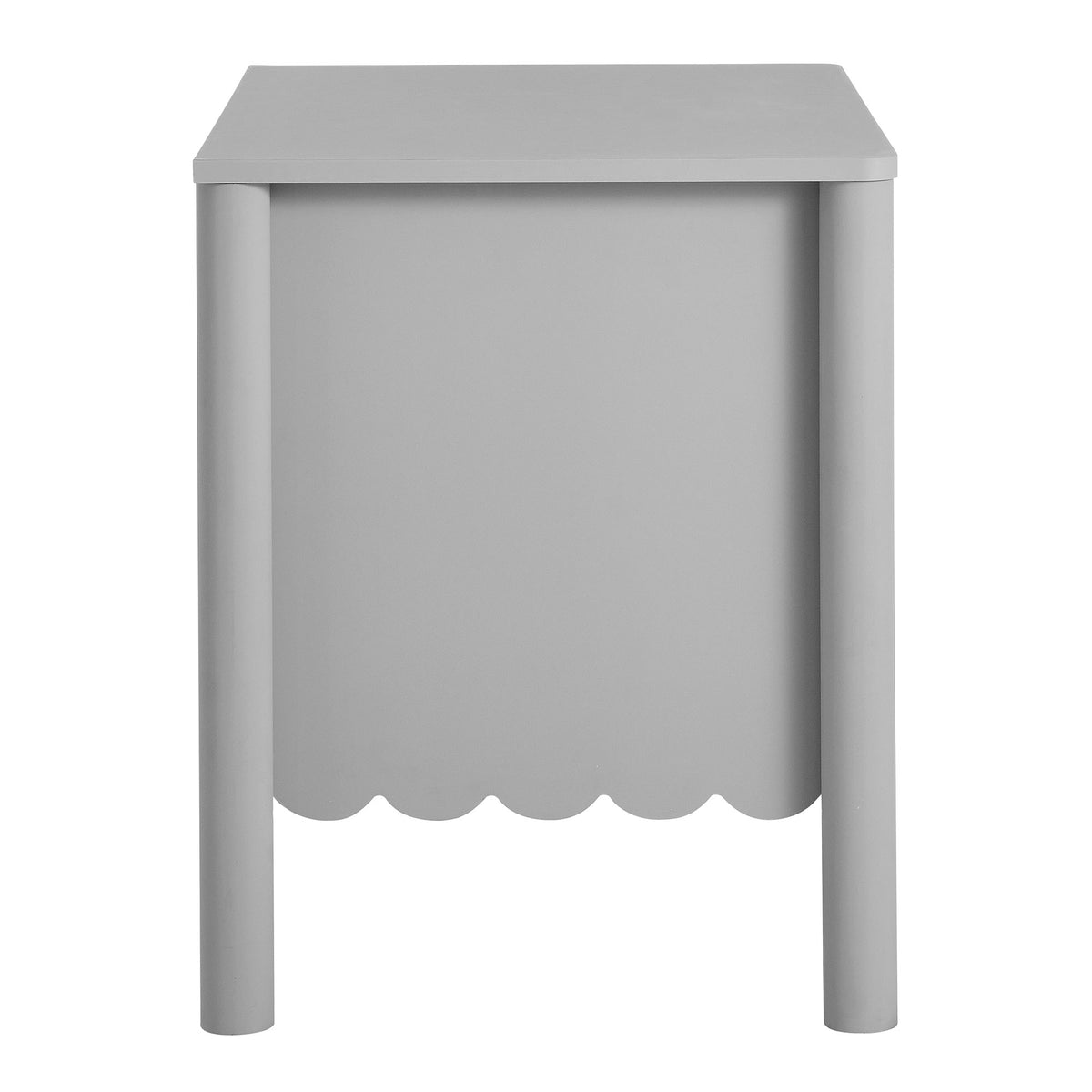Emmeline Scalloped 2-Drawer Nightstand - Light Gray