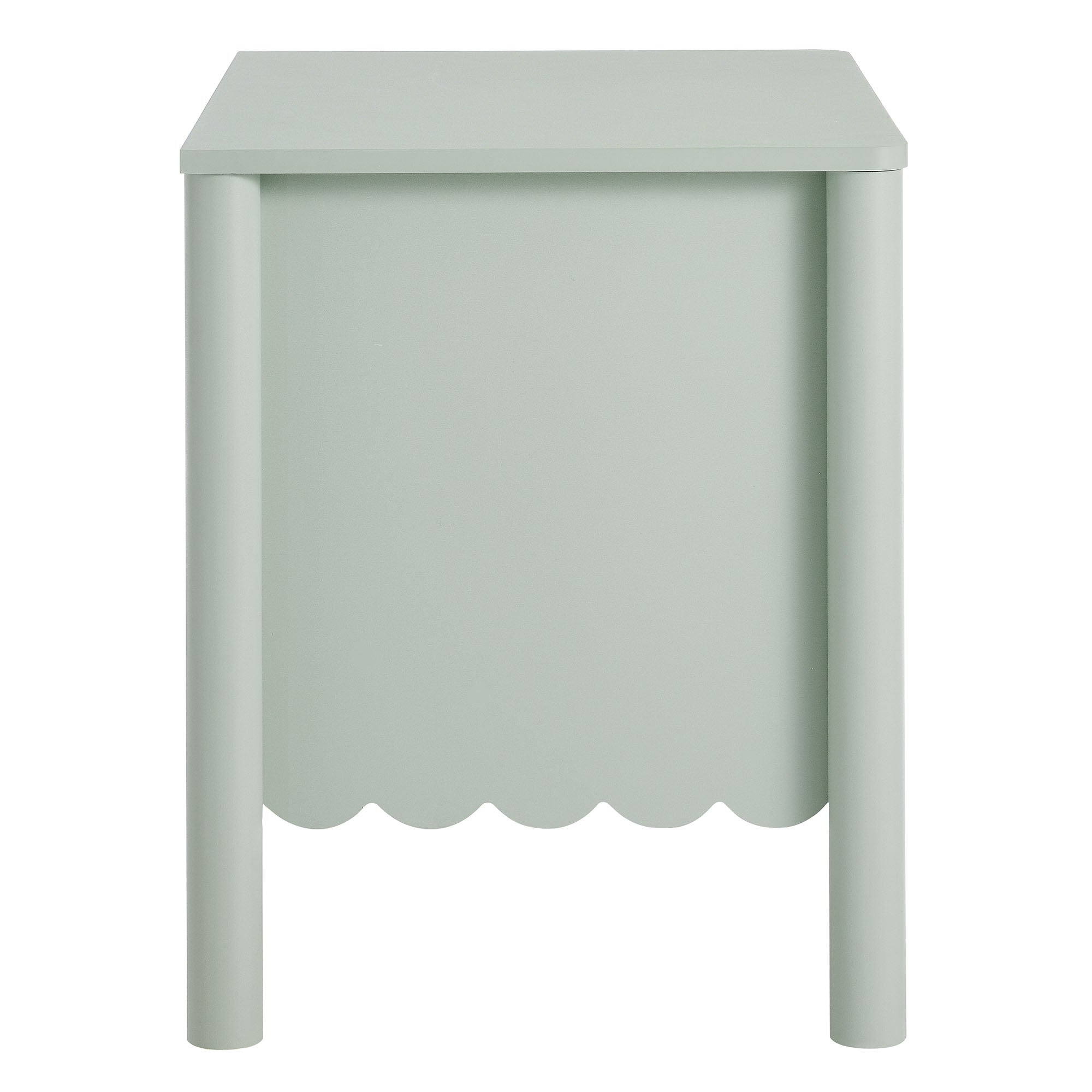 Emmeline Scalloped 2-Drawer Nightstand - Sage