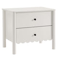Emmeline Scalloped 2-Drawer Nightstand - White