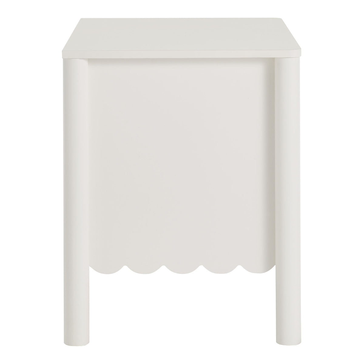 Emmeline Scalloped 2-Drawer Nightstand - White