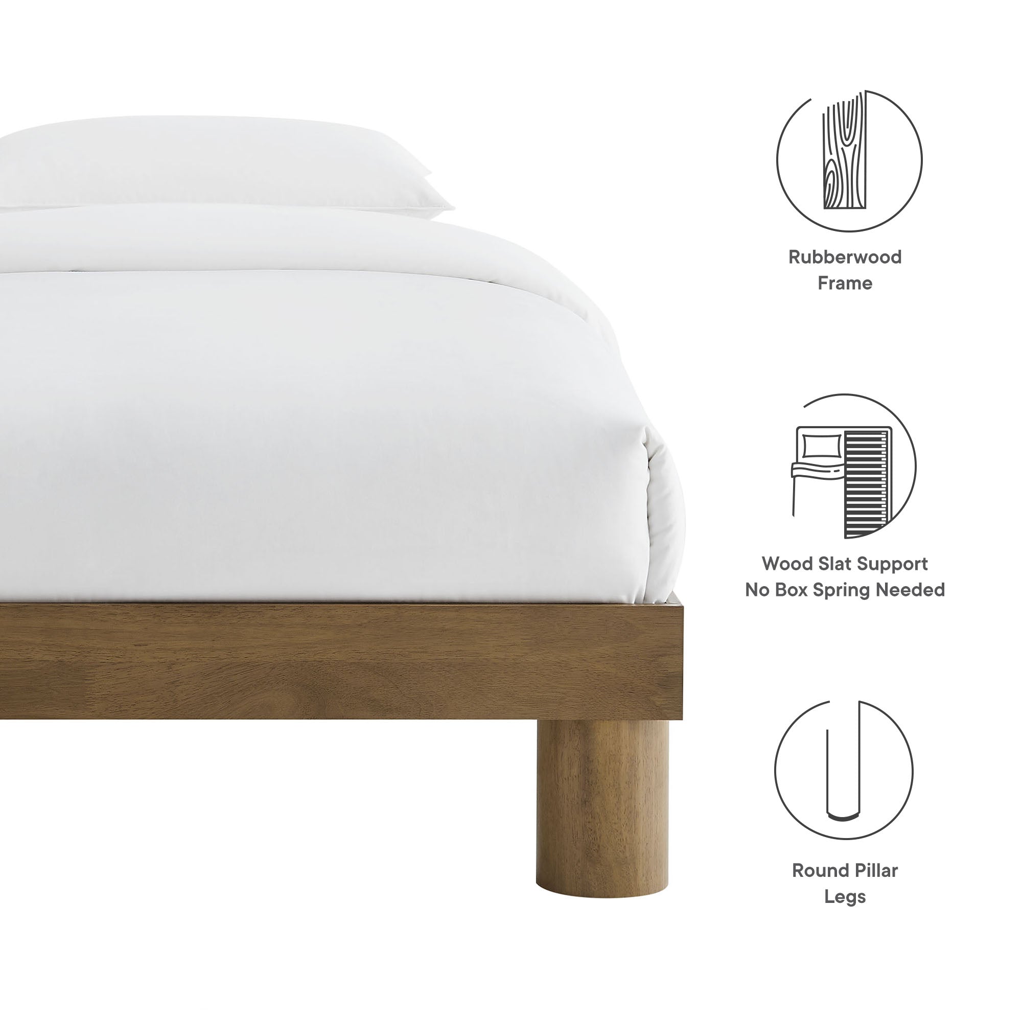Runa Wood Twin Platform Bed - French Oak