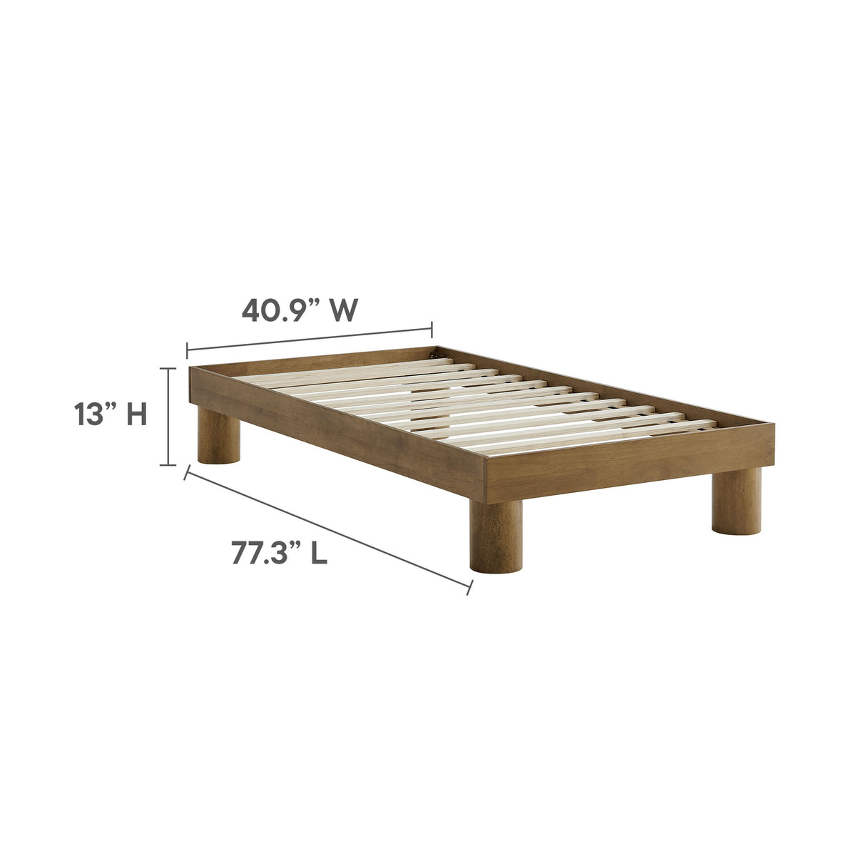 Runa Wood Twin Platform Bed - French Oak
