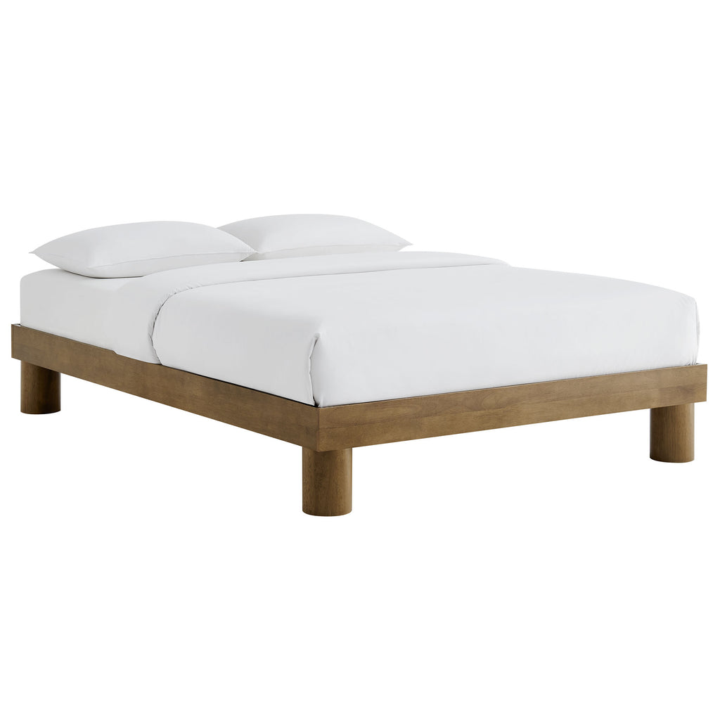 Runa Wood Queen Platform Bed - French Oak