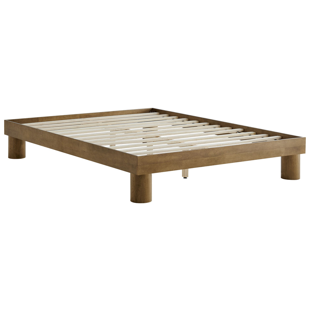 Runa Wood Queen Platform Bed - French Oak