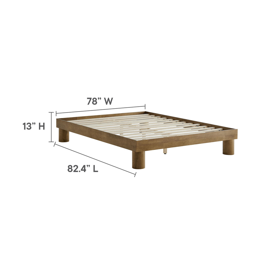 Runa Wood King Platform Bed - French Oak