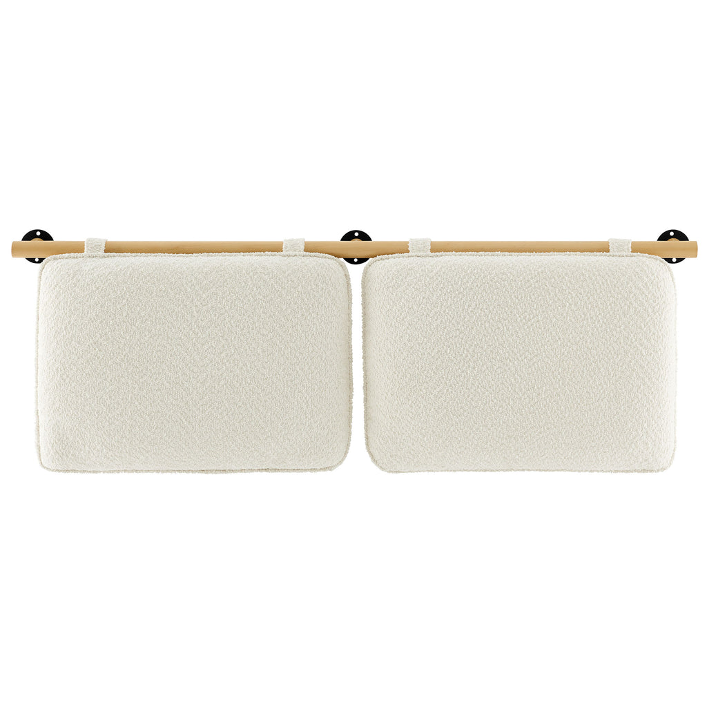 Anela Wall-Mounted Chenille Upholstered Full Headboard - Cream Natural