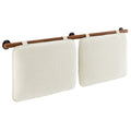 Anela Wall-Mounted Chenille Upholstered Full Headboard - Cream Walnut