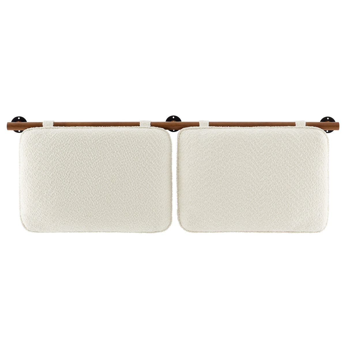 Anela Wall-Mounted Chenille Upholstered Full Headboard - Cream Walnut