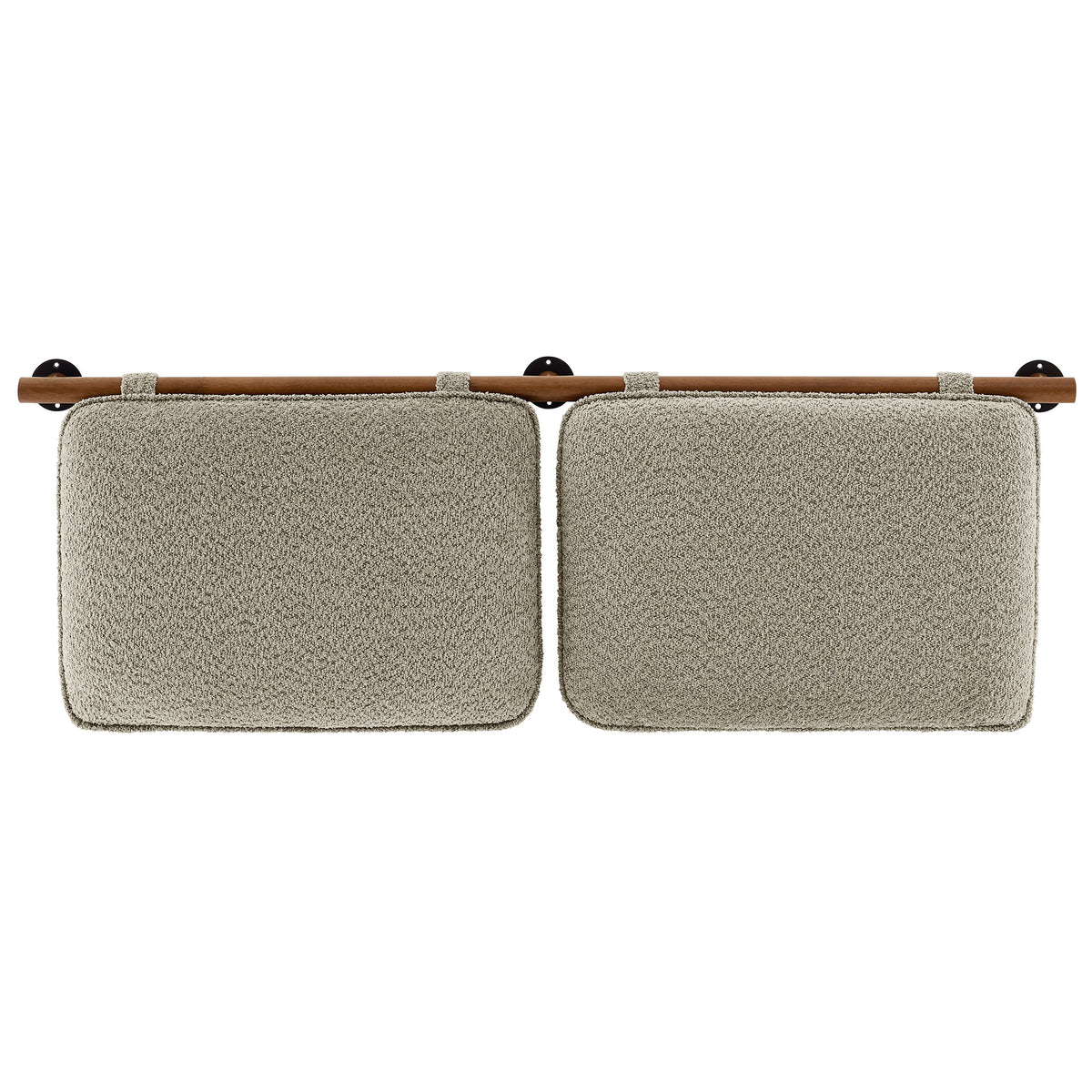 Anela Wall-Mounted Chenille Upholstered Full Headboard - Oatmeal Walnut