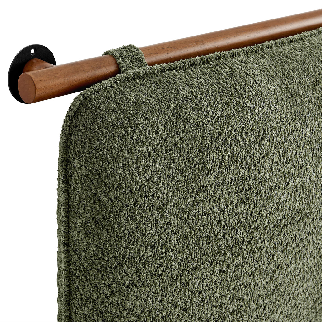 Anela Wall-Mounted Chenille Upholstered Full Headboard - Sage Walnut