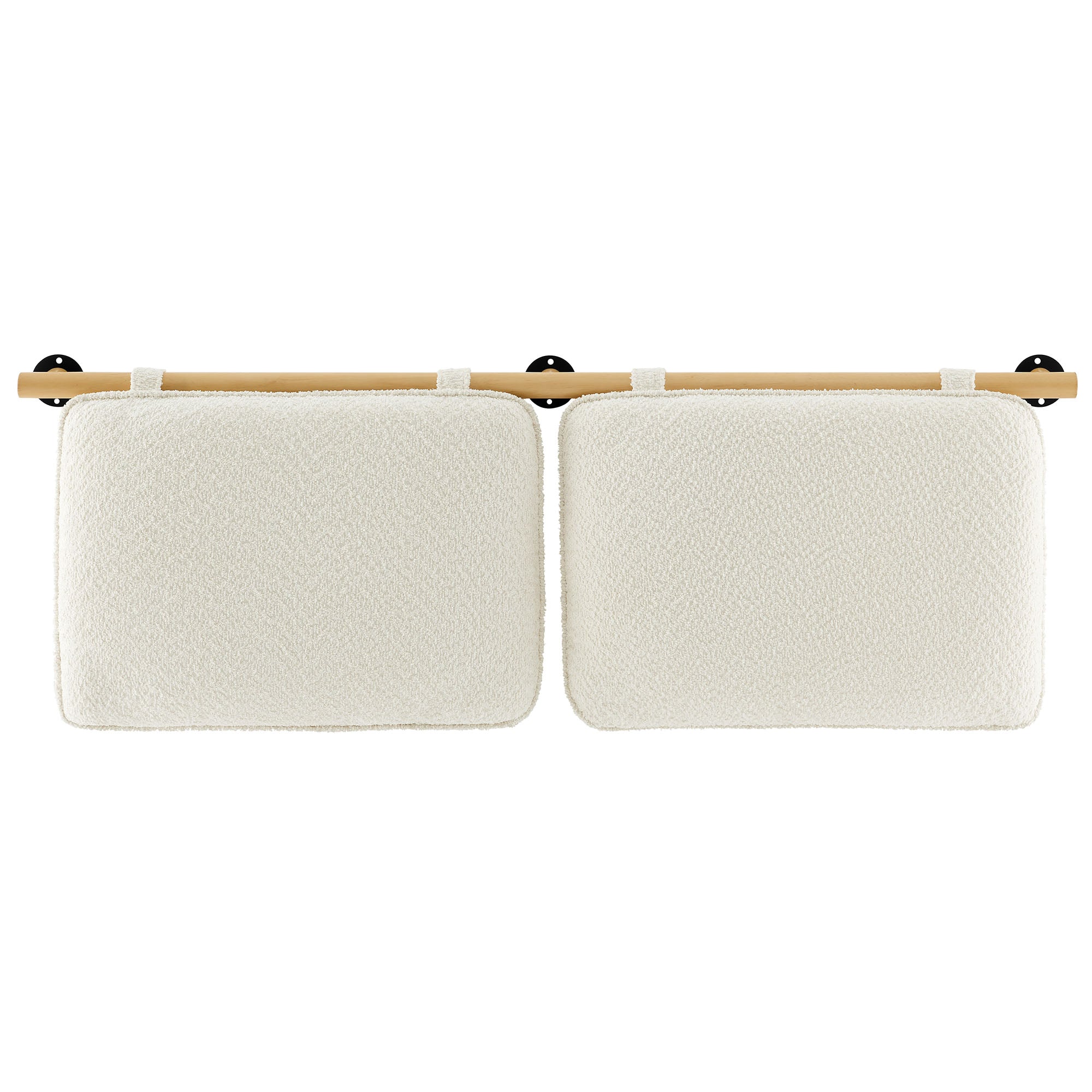 Anela Wall-Mounted Chenille Upholstered Queen Headboard - Cream Natural